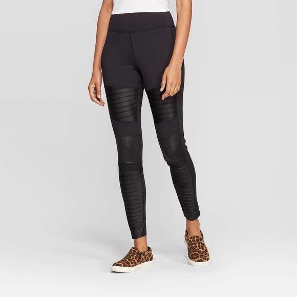 a new day Pants - A New Day Black High Waist Moto Leggings Medium